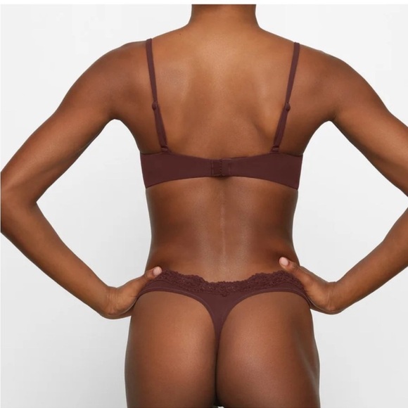 SKIMS FITS EVERYBODY LACE UNDERWIRE BRA COCOA 36DDD brown NWT - Picture 3 of 6